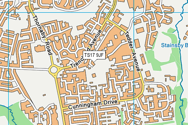 TS17 9JF map - OS VectorMap District (Ordnance Survey)