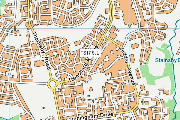 TS17 9JL map - OS VectorMap District (Ordnance Survey)