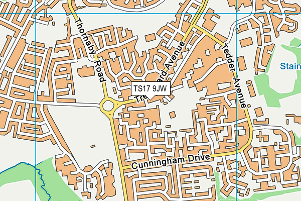 TS17 9JW map - OS VectorMap District (Ordnance Survey)