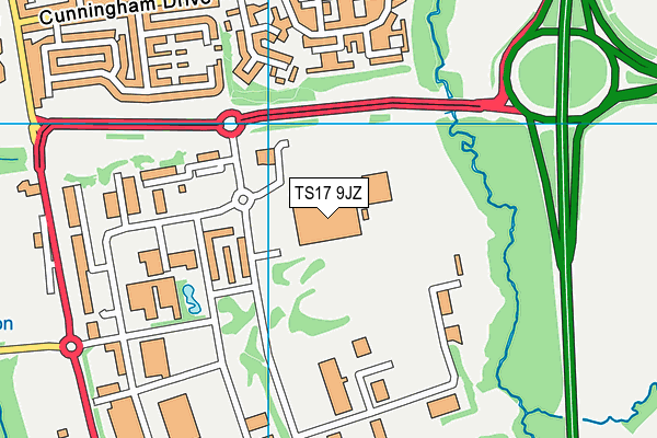 TS17 9JZ map - OS VectorMap District (Ordnance Survey)