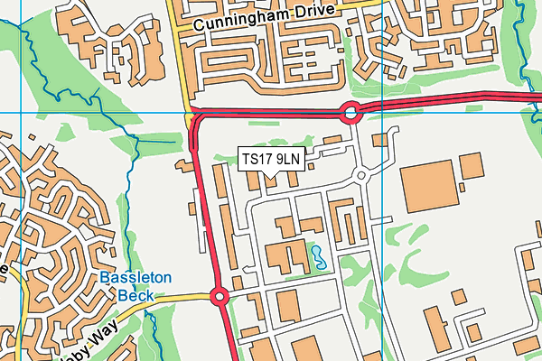 TS17 9LN map - OS VectorMap District (Ordnance Survey)