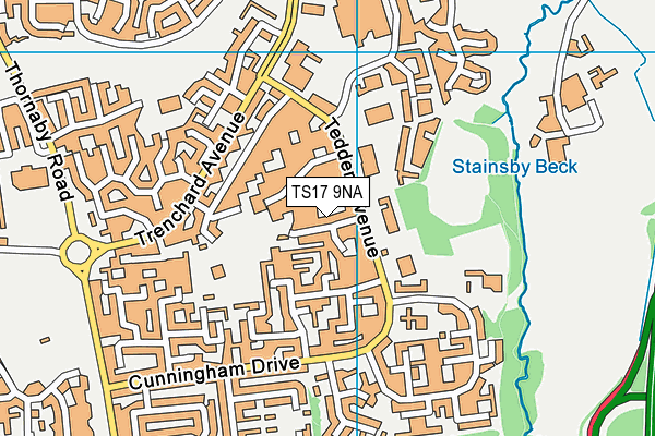 TS17 9NA map - OS VectorMap District (Ordnance Survey)