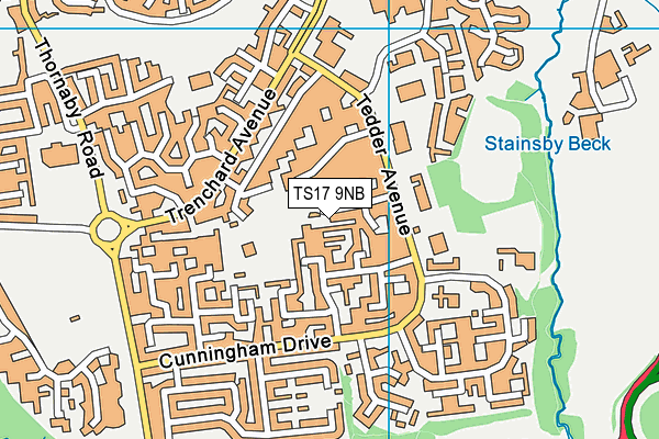 TS17 9NB map - OS VectorMap District (Ordnance Survey)