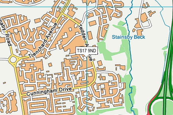 TS17 9ND map - OS VectorMap District (Ordnance Survey)