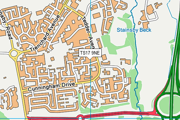 TS17 9NE map - OS VectorMap District (Ordnance Survey)