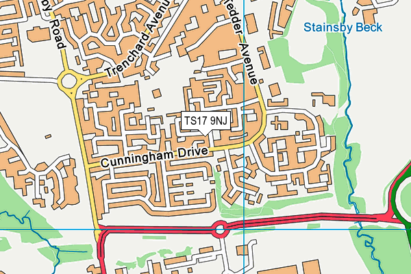 TS17 9NJ map - OS VectorMap District (Ordnance Survey)