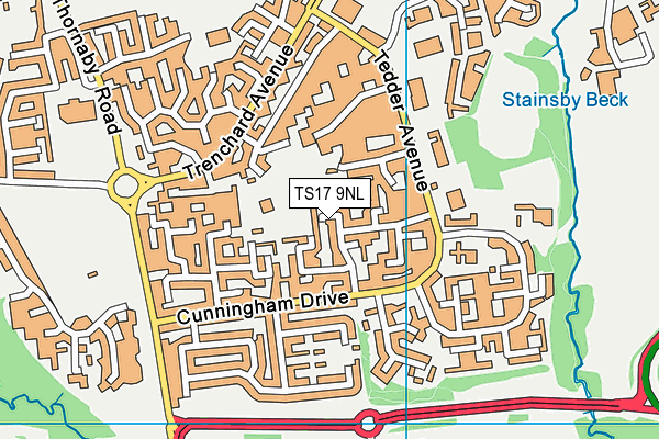 TS17 9NL map - OS VectorMap District (Ordnance Survey)