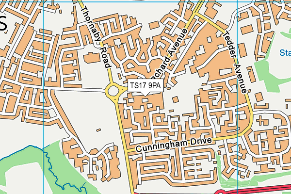 TS17 9PA map - OS VectorMap District (Ordnance Survey)