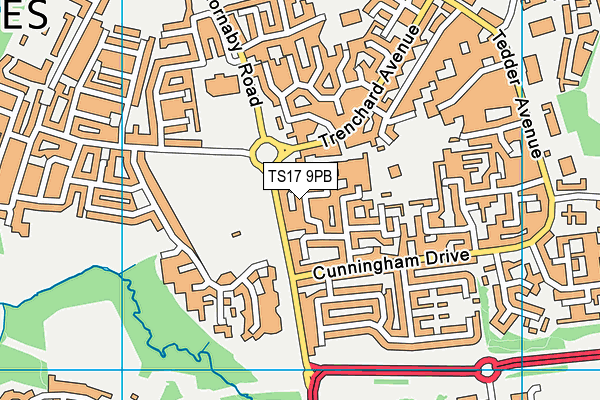 TS17 9PB map - OS VectorMap District (Ordnance Survey)