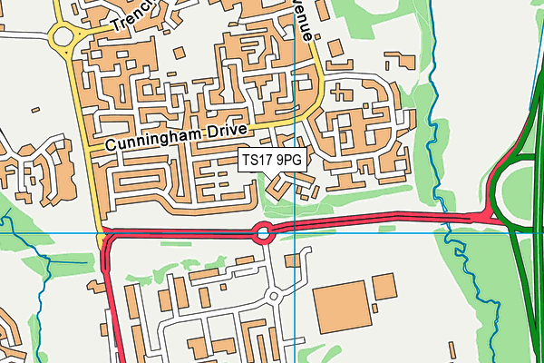 TS17 9PG map - OS VectorMap District (Ordnance Survey)
