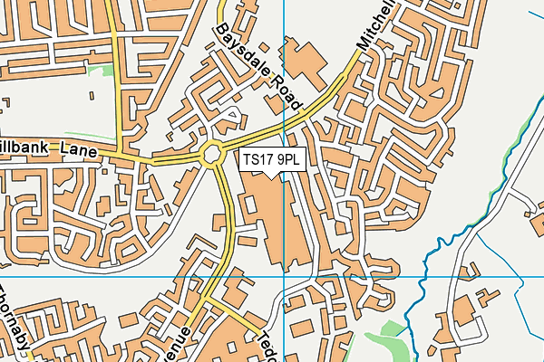 TS17 9PL map - OS VectorMap District (Ordnance Survey)