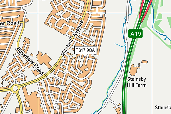 TS17 9QA map - OS VectorMap District (Ordnance Survey)