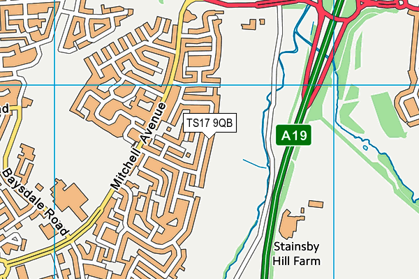 TS17 9QB map - OS VectorMap District (Ordnance Survey)