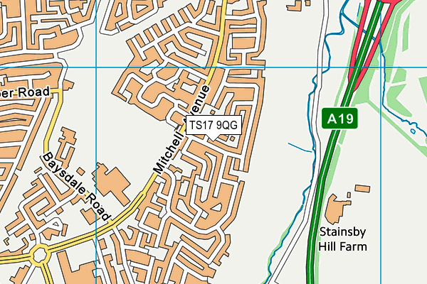 TS17 9QG map - OS VectorMap District (Ordnance Survey)