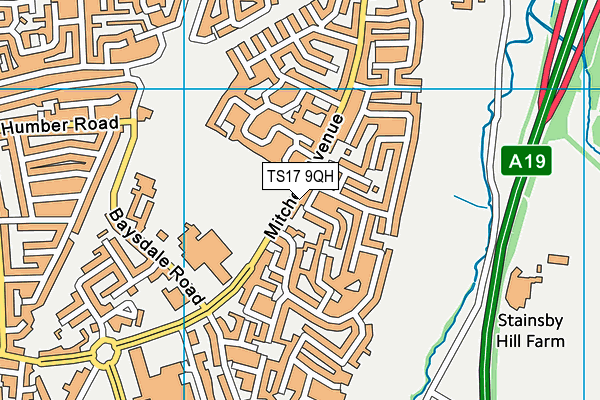 TS17 9QH map - OS VectorMap District (Ordnance Survey)
