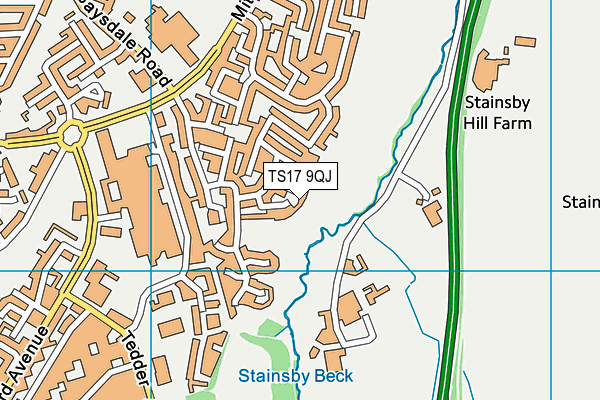 TS17 9QJ map - OS VectorMap District (Ordnance Survey)