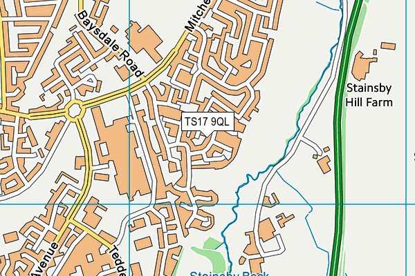 TS17 9QL map - OS VectorMap District (Ordnance Survey)