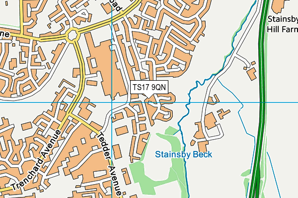 TS17 9QN map - OS VectorMap District (Ordnance Survey)