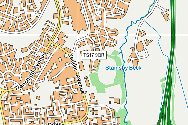 TS17 9QR map - OS VectorMap District (Ordnance Survey)