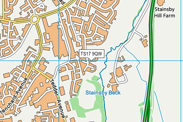 TS17 9QW map - OS VectorMap District (Ordnance Survey)