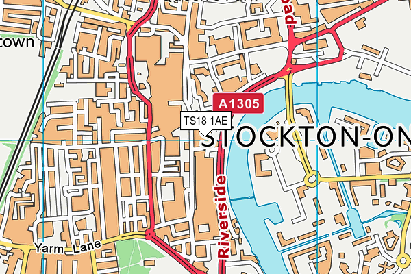 TS18 1AE map - OS VectorMap District (Ordnance Survey)