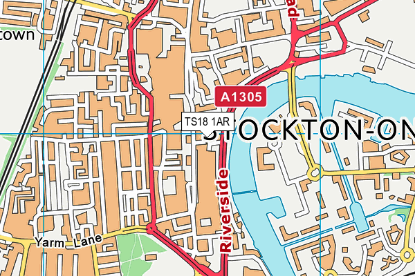 TS18 1AR map - OS VectorMap District (Ordnance Survey)