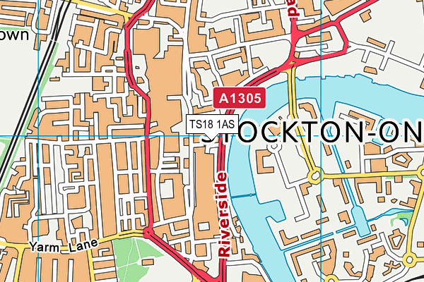 TS18 1AS map - OS VectorMap District (Ordnance Survey)