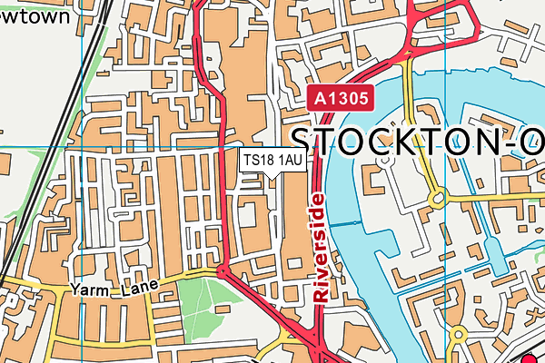 TS18 1AU map - OS VectorMap District (Ordnance Survey)