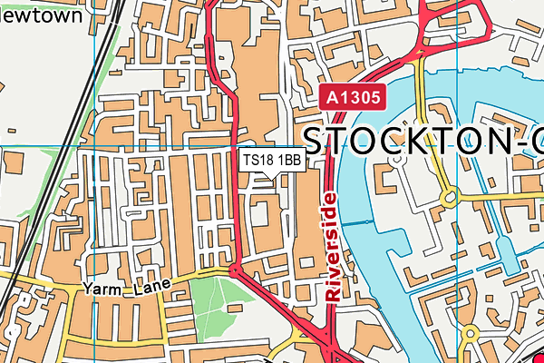 TS18 1BB map - OS VectorMap District (Ordnance Survey)