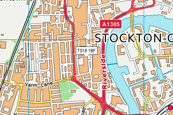 TS18 1BF map - OS VectorMap District (Ordnance Survey)