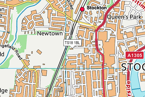 TS18 1BL map - OS VectorMap District (Ordnance Survey)