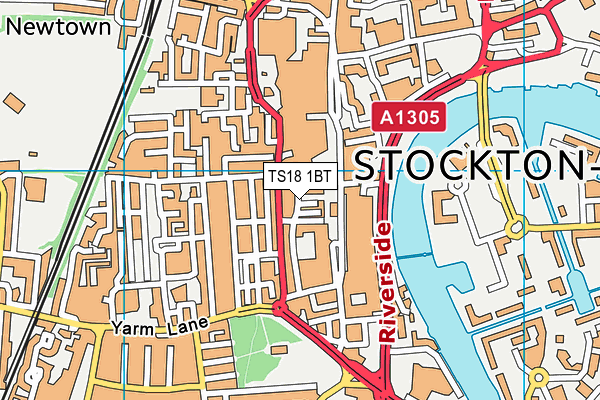 TS18 1BT map - OS VectorMap District (Ordnance Survey)