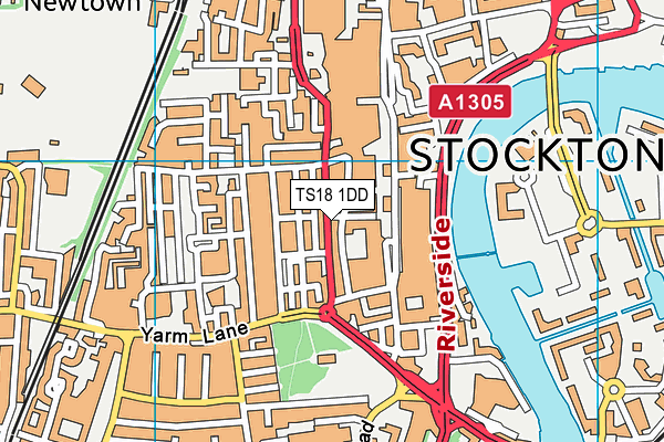 TS18 1DD map - OS VectorMap District (Ordnance Survey)