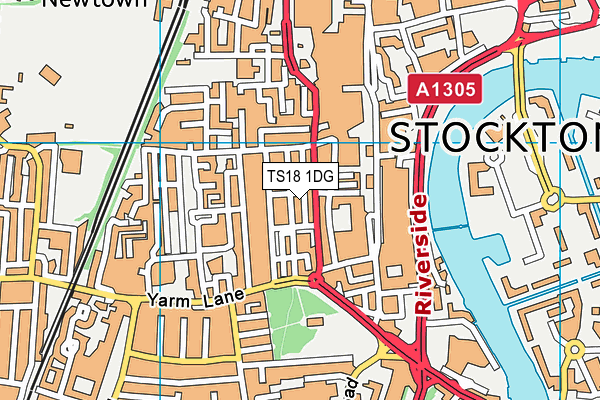 TS18 1DG map - OS VectorMap District (Ordnance Survey)