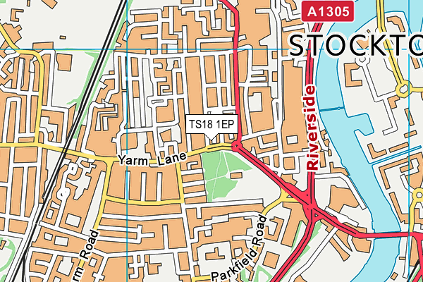 TS18 1EP map - OS VectorMap District (Ordnance Survey)