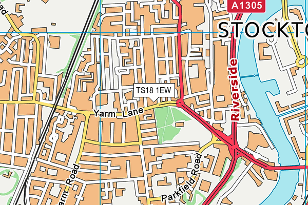 TS18 1EW map - OS VectorMap District (Ordnance Survey)