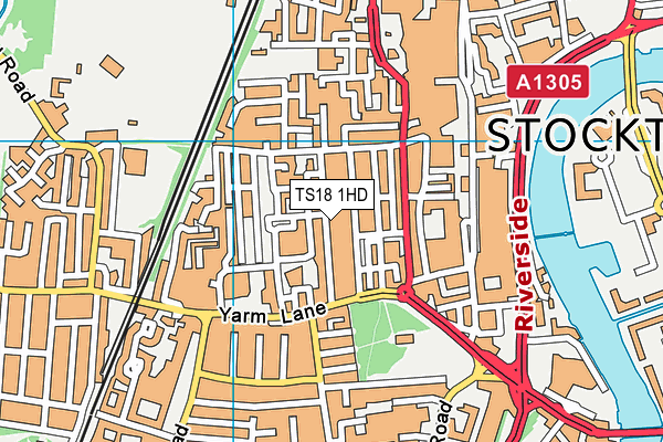 TS18 1HD map - OS VectorMap District (Ordnance Survey)