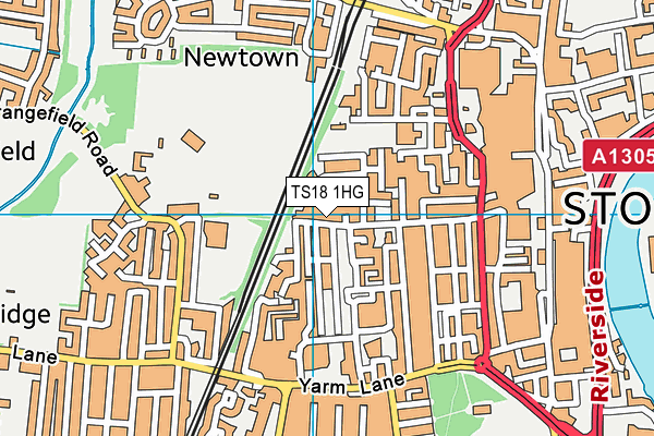 TS18 1HG map - OS VectorMap District (Ordnance Survey)