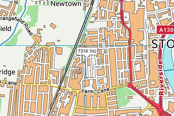 TS18 1HJ map - OS VectorMap District (Ordnance Survey)