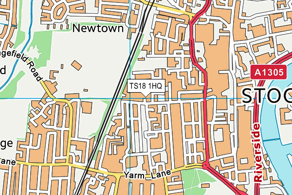 TS18 1HQ map - OS VectorMap District (Ordnance Survey)