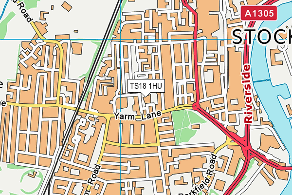 TS18 1HU map - OS VectorMap District (Ordnance Survey)