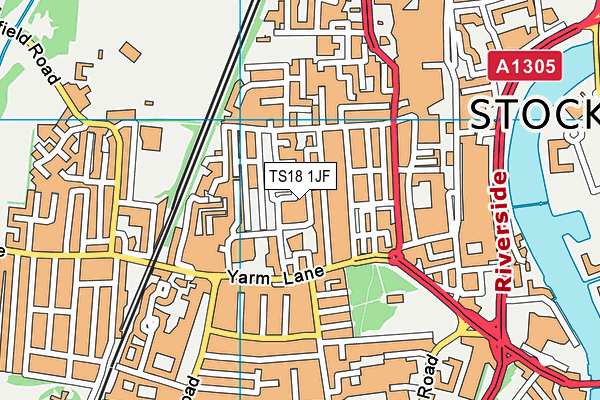 TS18 1JF map - OS VectorMap District (Ordnance Survey)