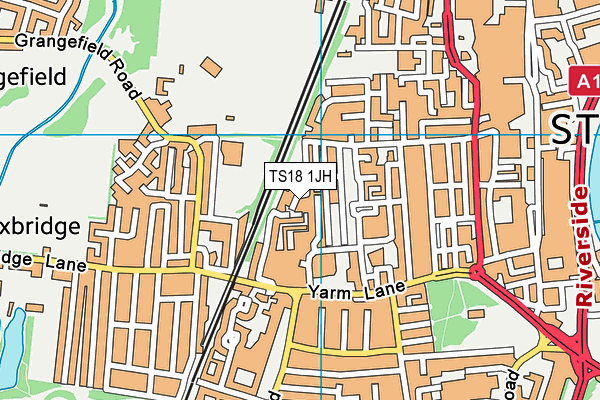 TS18 1JH map - OS VectorMap District (Ordnance Survey)