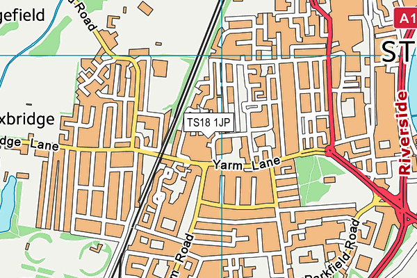 TS18 1JP map - OS VectorMap District (Ordnance Survey)