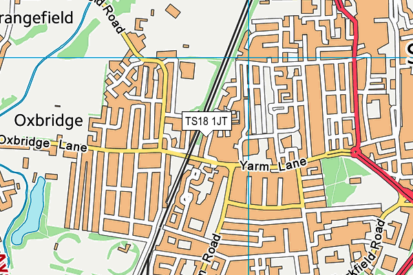 TS18 1JT map - OS VectorMap District (Ordnance Survey)