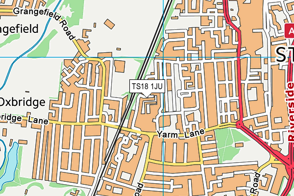 TS18 1JU map - OS VectorMap District (Ordnance Survey)