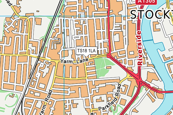 TS18 1LA map - OS VectorMap District (Ordnance Survey)