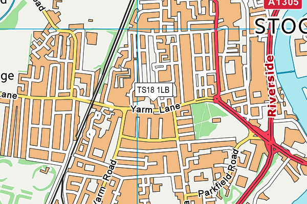 TS18 1LB map - OS VectorMap District (Ordnance Survey)