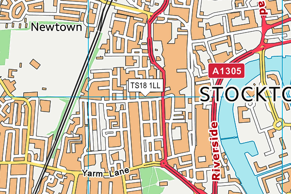 TS18 1LL map - OS VectorMap District (Ordnance Survey)