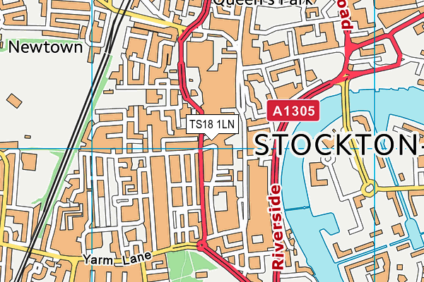 TS18 1LN map - OS VectorMap District (Ordnance Survey)